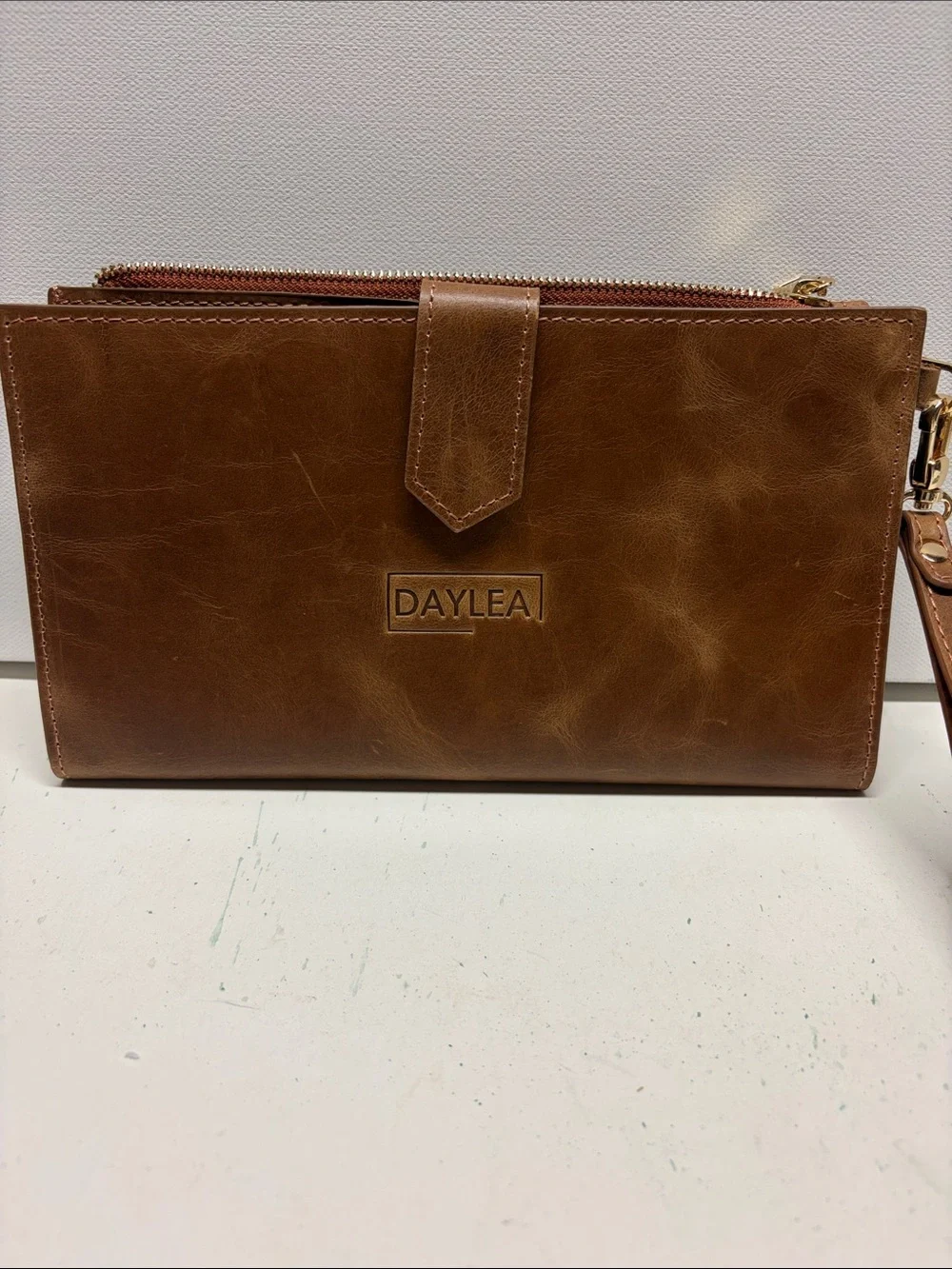 Tan Leather Men's Wristlet Wallet
